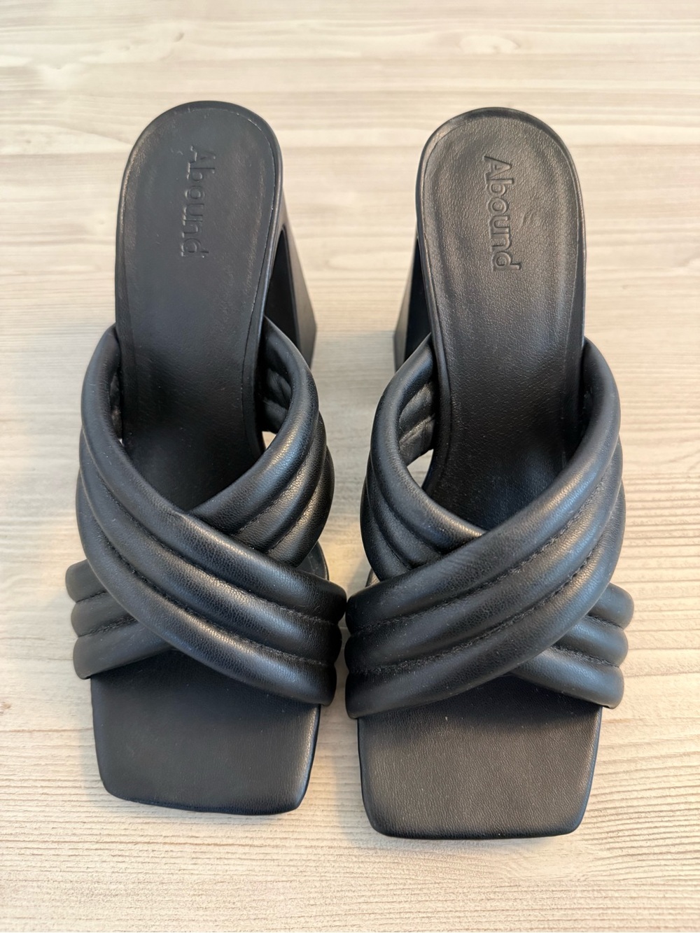 Abound Black Crisscross Padded Mule Heels
